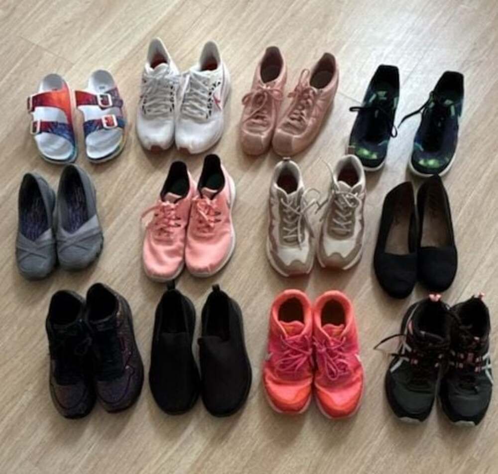 Lot of 10 Assorted Women's Athletic Sneakers, Flats, and Sandals size 11 some si